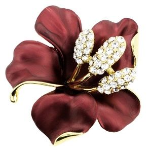 Red Hawaiian Hibiscus Flower Pin Brooch And Pendan
